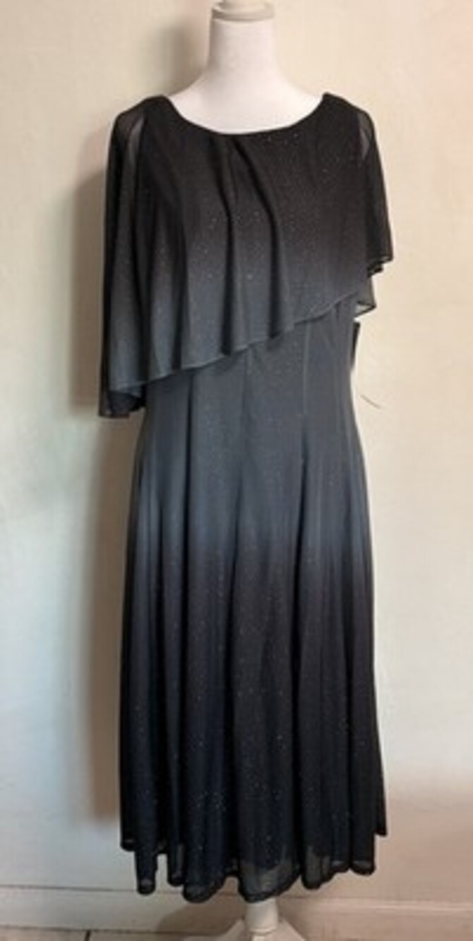 Women’s Grey Ombré Formal Dress Sparkle Midi Evening Party Size 16 Celestial NWT